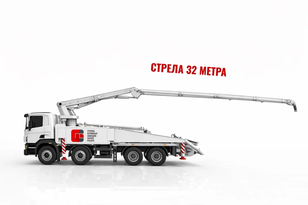 Автобетононасос со стрелой 32 м для подачи бетона в Егорьевске и области